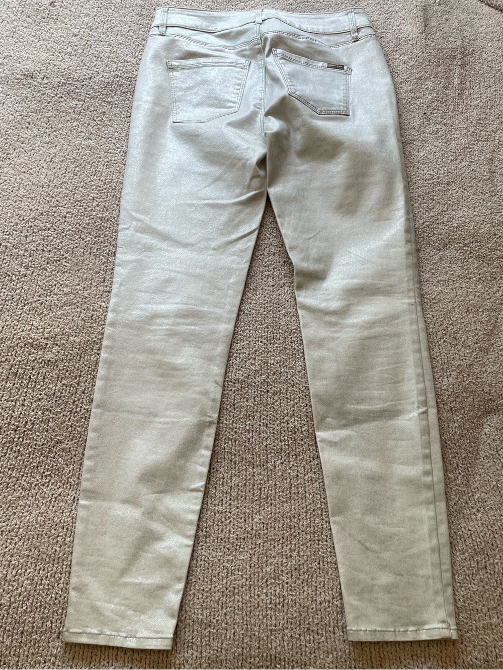 White House Black Market Metallic Skinny Ankle Jeans - Size 0 - Picture 5 of 5